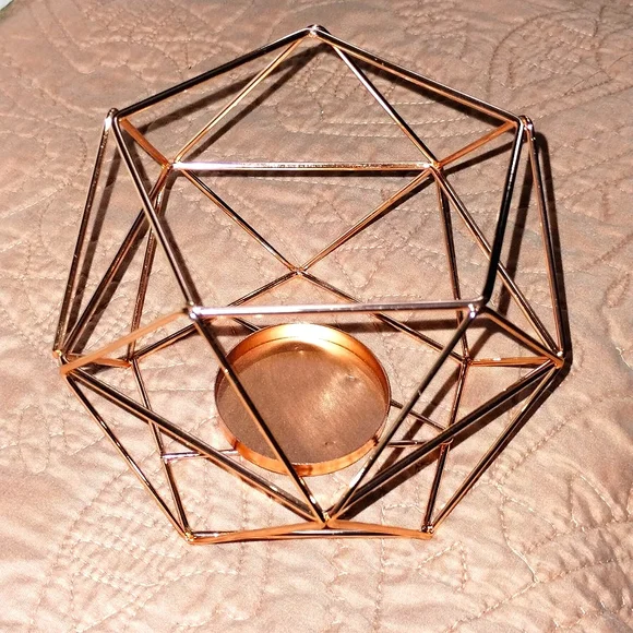 NWOT Metal Candle Holder in Rose Gold - Picture 4 of 12